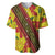 Samoan Culture Baseball Jersey Hibiscus and Ula Fala with Tapa Pattern YellowColor