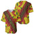 Samoan Culture Baseball Jersey Hibiscus and Ula Fala with Tapa Pattern YellowColor