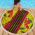 Samoan Culture Beach Blanket Hibiscus and Ula Fala with Tapa Pattern Yellow Color