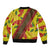 Samoan Culture Bomber Jacket Hibiscus and Ula Fala with Tapa Pattern YellowColor