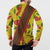 Samoan Culture Button Sweatshirt Hibiscus and Ula Fala with Tapa Pattern YellowColor