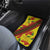 Samoan Culture Car Mats Hibiscus and Ula Fala with Tapa Pattern Yellow Color