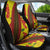 Samoan Culture Car Seat Cover Hibiscus and Ula Fala with Tapa Pattern Yellow Color