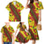 Samoan Culture Family Matching Mermaid Dress and Hawaiian Shirt Hibiscus and Ula Fala with Tapa Pattern YellowColor