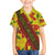 Samoan Culture Family Matching Off Shoulder Short Dress and Hawaiian Shirt Hibiscus and Ula Fala with Tapa Pattern YellowColor