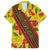 Samoan Culture Family Matching Summer Maxi Dress and Hawaiian Shirt Hibiscus and Ula Fala with Tapa Pattern YellowColor