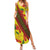 Samoan Culture Family Matching Summer Maxi Dress and Hawaiian Shirt Hibiscus and Ula Fala with Tapa Pattern YellowColor