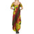 Samoan Culture Family Matching Summer Maxi Dress and Hawaiian Shirt Hibiscus and Ula Fala with Tapa Pattern YellowColor