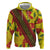 Samoan Culture Hoodie Hibiscus and Ula Fala with Tapa Pattern YellowColor