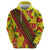 Samoan Culture Hoodie Hibiscus and Ula Fala with Tapa Pattern YellowColor