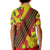 Samoan Culture Kid Polo Shirt Hibiscus and Ula Fala with Tapa Pattern YellowColor