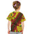 Samoan Culture Kid T Shirt Hibiscus and Ula Fala with Tapa Pattern YellowColor