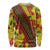 Samoan Culture Long Sleeve Shirt Hibiscus and Ula Fala with Tapa Pattern YellowColor