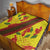 Samoan Culture Quilt Hibiscus and Ula Fala with Tapa Pattern Yellow Color