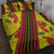 Samoan Culture Quilt Bed Set Hibiscus and Ula Fala with Tapa Pattern Yellow Color