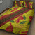 Samoan Culture Quilt Bed Set Hibiscus and Ula Fala with Tapa Pattern Yellow Color