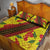 Samoan Culture Quilt Bed Set Hibiscus and Ula Fala with Tapa Pattern Yellow Color