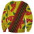 Samoan Culture Sweatshirt Hibiscus and Ula Fala with Tapa Pattern YellowColor