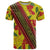 Samoan Culture T Shirt Hibiscus and Ula Fala with Tapa Pattern YellowColor