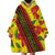 Samoan Culture Wearable Blanket Hoodie Hibiscus and Ula Fala with Tapa Pattern YellowColor