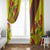 Samoan Culture Window Curtain Hibiscus and Ula Fala with Tapa Pattern Yellow Color