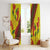 Samoan Culture Window Curtain Hibiscus and Ula Fala with Tapa Pattern Yellow Color