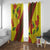 Samoan Culture Window Curtain Hibiscus and Ula Fala with Tapa Pattern Yellow Color