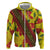 Samoan Culture Zip Hoodie Hibiscus and Ula Fala with Tapa Pattern YellowColor