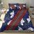 Samoan Culture Bedding Set Hibiscus and Ula Fala with Tapa Pattern Blue Color