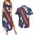 Samoan Culture Couples Matching Summer Maxi Dress and Hawaiian Shirt Hibiscus and Ula Fala with Tapa Pattern Blue Color