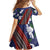 Samoan Culture Family Matching Tank Maxi Dress and Hawaiian Shirt Hibiscus and Ula Fala with Tapa Pattern Blue Color