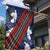 Samoan Culture Garden Flag Hibiscus and Ula Fala with Tapa Pattern Blue Color