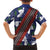 Samoan Culture Kid Hawaiian Shirt Hibiscus and Ula Fala with Tapa Pattern Blue Color