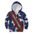 Samoan Culture Kid Hoodie Hibiscus and Ula Fala with Tapa Pattern Blue Color