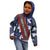 Samoan Culture Kid Hoodie Hibiscus and Ula Fala with Tapa Pattern Blue Color