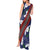 Samoan Culture Tank Maxi Dress Hibiscus and Ula Fala with Tapa Pattern Blue Color