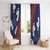 Samoan Culture Window Curtain Hibiscus and Ula Fala with Tapa Pattern Blue Color