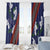 Samoan Culture Window Curtain Hibiscus and Ula Fala with Tapa Pattern Blue Color