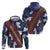 Samoan Culture Zip Hoodie Hibiscus and Ula Fala with Tapa Pattern Blue Color