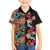 Hawaiian Hibiscus and Tropical Leaves Family Matching Puletasi and Hawaiian Shirt Patchwork Grunge Abstract Vintage Style