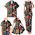 Hawaiian Hibiscus and Tropical Leaves Family Matching Tank Maxi Dress and Hawaiian Shirt Patchwork Grunge Abstract Vintage Style