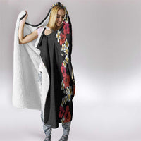 Hawaiian Hibiscus and Tropical Leaves Hooded Blanket Patchwork Grunge Abstract Vintage Style LT03 - Polynesian Pride