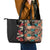 Hawaiian Hibiscus and Tropical Leaves Leather Tote Bag Patchwork Grunge Abstract Vintage Style