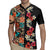 Hawaiian Hibiscus and Tropical Leaves Rugby Jersey Patchwork Grunge Abstract Vintage Style