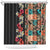 Hawaiian Hibiscus and Tropical Leaves Shower Curtain Patchwork Grunge Abstract Vintage Style