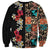 Hawaiian Hibiscus and Tropical Leaves Sweatshirt Patchwork Grunge Abstract Vintage Style