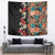 Hawaiian Hibiscus and Tropical Leaves Tapestry Patchwork Grunge Abstract Vintage Style