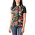 Hawaiian Hibiscus and Tropical Leaves Women Polo Shirt Patchwork Grunge Abstract Vintage Style