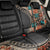 Hawaiian Hibiscus and Tropical Leaves Back Car Seat Cover Patchwork Grunge Abstract and Tapa Tribal Pattern Half Style