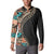 Hawaiian Hibiscus and Tropical Leaves Button Sweatshirt Patchwork Grunge Abstract and Tapa Tribal Pattern Half Style